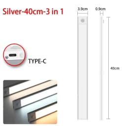 LED Motion Sensor Light Under Counter Lighting Wireless USB Rechargeable Kitchen Night Lights Magnetic 3-Colors Bedroom Lighting