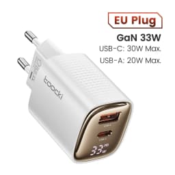 Toocki 33W GaN USB C Charger Digital Display Fast Charging Type C Charger for iPhone 15 14 13 12 Samsung Galaxy S23 S22 Xiaomi