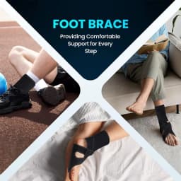 1Pcs Drop Foot Brace Adjustable Breathable Ankle Brace,Improve Walking Gait Foot Orthosis for Walking with Shoes, Socks,Barefoot