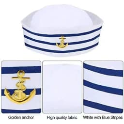 Sailor hat and scarf suit Navy Hat Unisex Captain Hat Navy Marine Hat For cruise lines, adult parties, Navy, cosplay, Outdoor