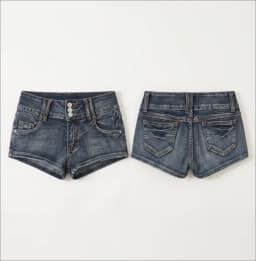 Women 3 Button Fly Retro Washed Denim Shorts Low Waist Slim Fit Ultra Short Hot Pants Wrapped Hip Retro Sexy Cute Mini Shorts