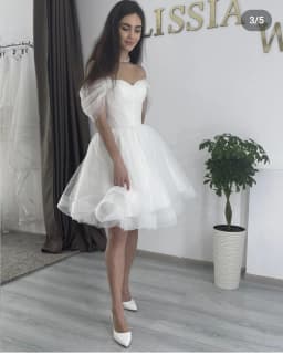 Short Sparkly Sweetheart Wedding Drezs Lace Up Back Off The Shoulder Knee Length For Women Customize To Measures Bridal Gowns