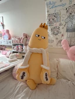 OKYA Mango King Sleeping Plush Patting Hugging Pillow Soothing Doll Squishy Tapping Plushie Birthday Gift for Girlfriend