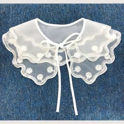 Cute Lace Fake Collar Women's Blouse Cloud Shoulder Scarf Shawl Embroidered Chiffon Detachable Collar Top Clothing Accessories