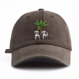 1pc Chair And Tree Print Washed Baseball Cap for Adults, Minimalist Retro Style Casual Soft Adjustable Dad Hat, Perfect As Gift