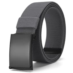 Stylish Classic Nylon Rubber Stretch Casual Versatile Belt; Sturdy, Durable, Minimalist Flap Elastic Smooth Buckle Men's Belt