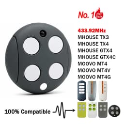 Special Offer New Mhouse GTX4 Garage / Gate Remote Control For MOOVO MT4 MT4V MT4G Mhouse TX3 TX4 GTX4C 433.92MHz Transmitter