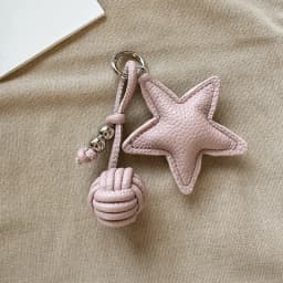 Handmade Star Woven Ball Keychain for DIY Bag Pendant Creative Gift for Women Charm Hanging Decoration Accessories