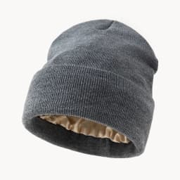 Unisex Satin Lined Knitting Beanie Hat For Women Mens Winter Silky Lining Warm Cuffed Skullies 2Layer Hair Cover Y2K HipHop Cap