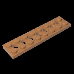 Gobricks GDS-699 Technical, Plate 2 x 8 with 7 Holes compatible with lego 3738 pieces of children's toys Building Blocks