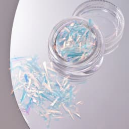 1 Jar Glass Effect Line Nail Sticker Sparkly Irregular Aurora Glass-Paper Nail Art Sequins Laser Iridescent Cellophane Glitter