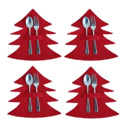 Party Supplies Santa Claus Xmas Tree Snowflake Table Decorations Tableware Organizer Christmas Knife Fork Holder Cutlery Bag