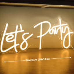 Large Size 'Happy Birthday' Customizable LED Light Neon Sign with Clear Acrylic Backer Dimmable Flexible Party Decor