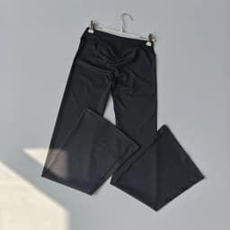 Women's Cross Waist Flare Pants - Booty Lifting Yoga Tights with Ruffle Detail, Quick Dry Wide Leg for Fall Workouts