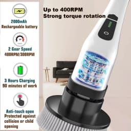 Cordless Spin Scrubber Electric Multipurpose Cleaning Brush for Kitchen Bathroom Toilet - Household Hair Brushes And Mops