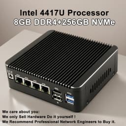 12th Gen Intel Pentium 4417U 2.5G Soft Router 4X I226-V LANS RJ45 Fanless Mini PC HD DP USB-C PfSense OPNsense Firewall PVE ESXI
