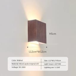 Nordic Woodencolor Wall Light Led Up Down Bedside Living Room Bedroom Aisle Wall Decor Walnut Corridor Sconce Decorative lamps