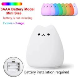 HPH LED Night Light Cute Whale Cartoon Silicone Table Lamp Children Touch Sensor RGB Ambient Light for Bedroom Christmas Gift
