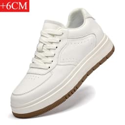 New Height-increasing Shoes for Men: 10CM-8CM-6CM Invisible Height-increasing Sports Shoes, White Sports Shoes, Large Size 37-44