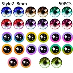50PCS/Set 6/8/10mm Doll Eyeballs Dolls Eyes DIY Crafts Eyeballs for Dinosaur Animal Cat Eyes Gem Children Toys Dolls Accessories
