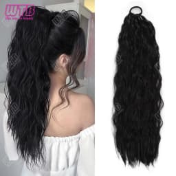 WTB Synthetic Braided Wig 24 Inch Corn Perm Curly Hair Ponytail Braided Wig Daily Wear Curly Ponytail