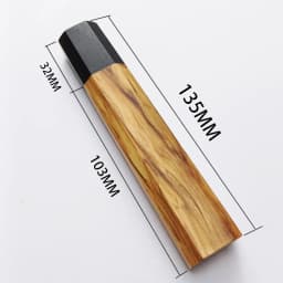 1piece Olive Wood + Ebony Octagonal Knife Handle for DIY Semi-finished Damascus Knife Handle Material Kitchen Knife Handle
