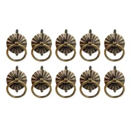 Vintage Bronze Iron Handle Jewelry Wine Gift Box Handle Pull Wooden Case Knob Round Ring Drawer Kitchen Small Pulls Silver Gold