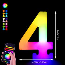 1PC Smart LED Letter Light - DIY RGB Marquee App Control Music Sync Indoor Sign Game Holiday Party Wedding Graduation Season A-Z