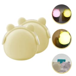 2pc Night Lights Plug into Wall Auto Dusk to Dawn Sensor Earphone Bear Cute LED Nightlight For Kids Nursery Bedroom Decoration