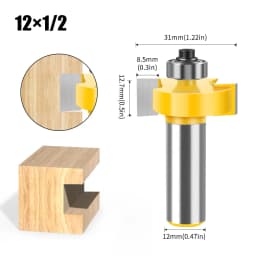 1pc 6mm 12mm Shank Ball T-cutter Woodworking Milling Router Bit Slotting Cutter 2-in-1 Slotting Crabapple Angle Milling Cutter