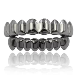 Gold Silver Plated Hiphop Teeth Grillz Top Bottom Set with Vampire Tooth Design for Party Streetwear Cool Dental Accessory