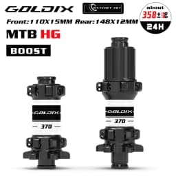 GOLDIX M370 MTB Bike Hub 24H Straight Pull 6-Bolt Disc Brake 36T Ratchet Sealed Bearing Boost HG XD MS Freehub Thru Axle Hubset