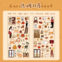 2sheets Creative Character Life Small Pattern PET Stickers DIY Diary Phone Case Scrapbook Aesthetics Stationery Stickers