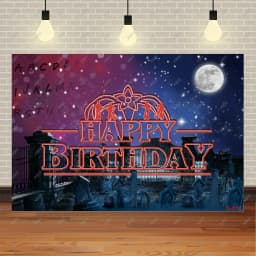 American TV Stranger Theme Background Lights Alphabet Episode Series Vinyl Banner Party Decoration Supplies Photo Prop Baby Gift