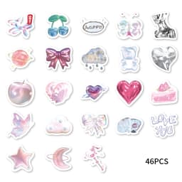 46pcs Love Balloon Cute Graffiti Stickers Decorated Notebook Water Cup Diary Suitcase Guitar Classic Toy Scrapbook DIY Decal