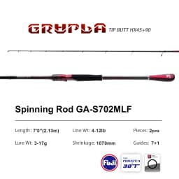 PURELURE GRUPLA Spinning Casting Rod High Carbon Universal Long Throwing Fishing Rod in FUJI Accessories Fast