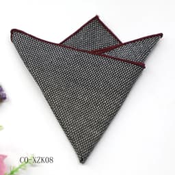 Solid Striped Brown Pocket Square 23CM Cotton Men's Suit Handkerchief Groom Host Hanky Wedding Party Chest Tie Suit Accessories