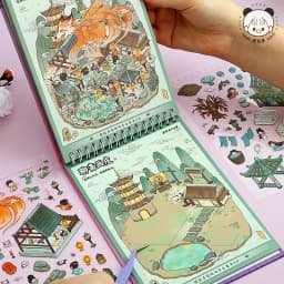 Mr Paper 6.0 Micro Scene Sticker Book 45pcs 3D Miniature House Diorama DIY for Scrapbooking Journal Craft Decorations Supplies