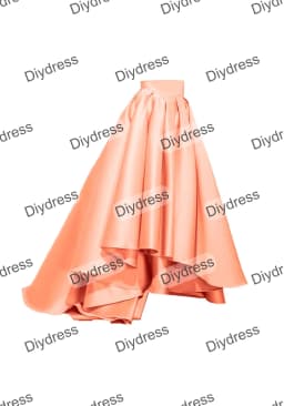 Women's High Low Elegant Prom Party Skirt A-Line Pleated Front Short Back Long Satin Skirt With Pockets For Evening Gown