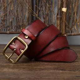 3.8CM Thick Cowhide Copper Buckle Top Grain Genuine Leather Casual Jeans Belt Men High Quality Retro Luxury Male Strap Cintos