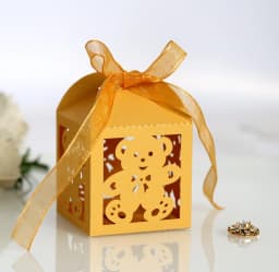 10pcs Blue Gift Box for Children's Day Birthday Wedding Party Candy Boxes Packaging Laser Hollow Cute Bear Chocolate Wrapping
