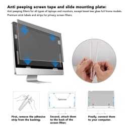 5 Set Privacy Filter Adhesive Strips Double Sided Adhesive Strips with Plastic Slide Mount Holder Tabs for Computer