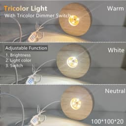 Dimmable Wooden USB Switch Desktop Decorative Lights Colorful Gradient Remote Control Light Base Display Light Support Ornament