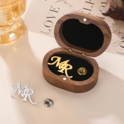 My Shape Wooden Box for Brooch Cufflinks Earrings Jewelry Gift Box Jewelry Packaging Box for Ceremony Wedding Proposal Ring New