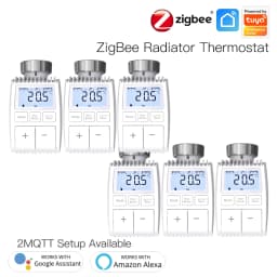 MOES Tuya ZigBee3.0 Radiator Actuator Valve Smart Thermostat Temperature Controller Internal Sensor TRV Voice Control with Alexa