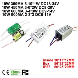 1-10PCS High Power LED Driver 300MA 450MA 600MA 900MA 5W 10W 12W 20W 36W 60W Inside External IP67 Constant Current Adapter Chip