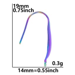 50pcs/Lot Rainbow Ear Hooks For Jewelry Making Earrings Ear Piercing Hoop Stainless Steel Jewelry Findings Wholesale Components