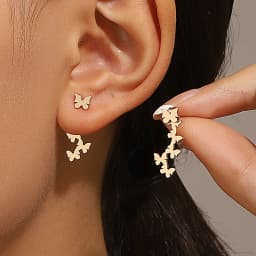 Retro Minimalist Geometric Square Detachable Triangles Stainless steel Stud Earrings for Women Fashion Jewelry Accessories Party