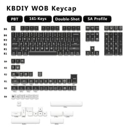KBDiy Keyboard Keycaps Set PBT Rome Keycaps Custom Retro Double Shot SA Profile ISO 7U 161 Keys Caps for MX Switches GMK67 K500