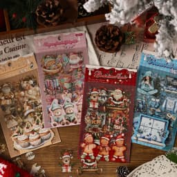 6sheets Snow Night Ode Series Kawaii Christmas Snow Night PET Sticker Creative Decoration DIY Diary Scrapbook Aesthetic Supplies